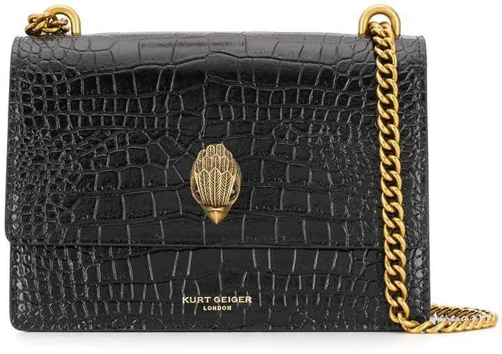 Crocodile Embossed Shoulder Bag