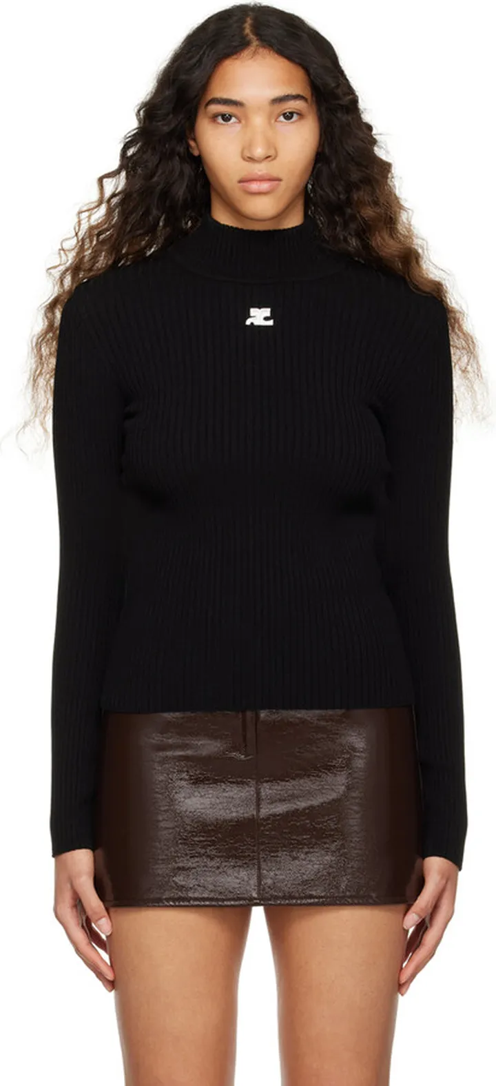 Courrèges Black Long Sleeve Turtleneck