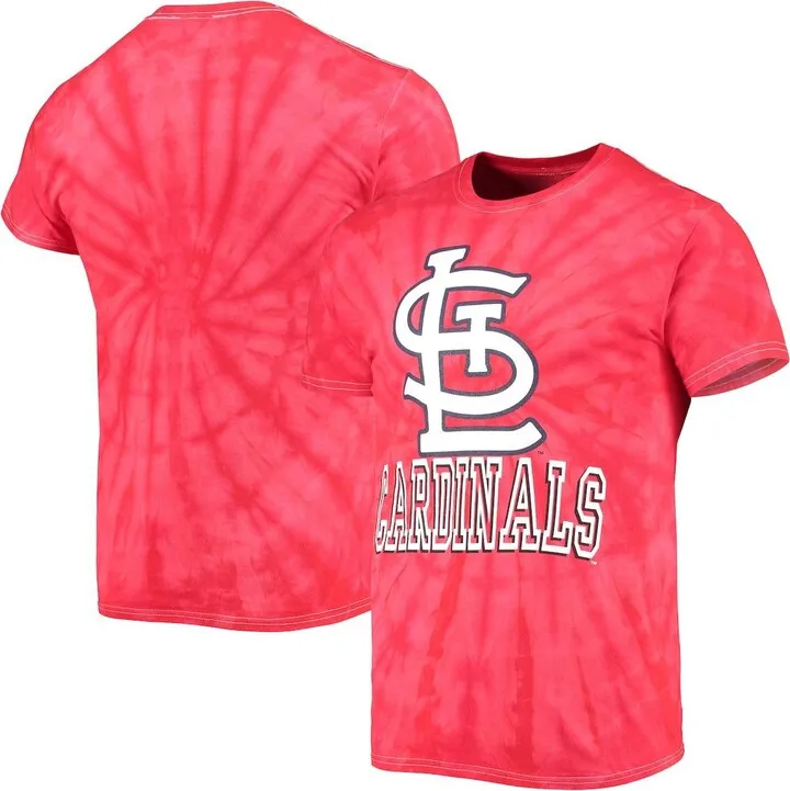 Men's Stitches Red St. Louis Cardinals Spider Tie-Dye T-shirt