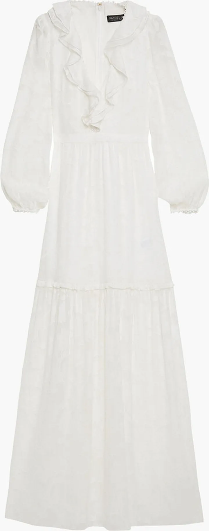 Ruffled devoré-chiffon maxi dress