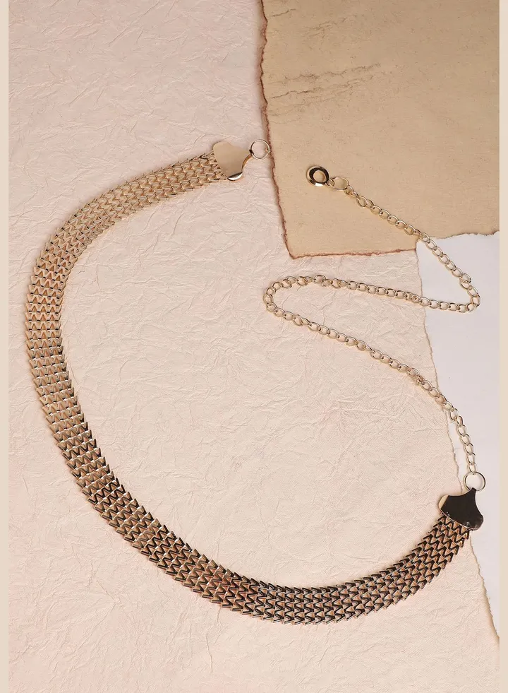 Casual Solid Metal Waist Belt For Women