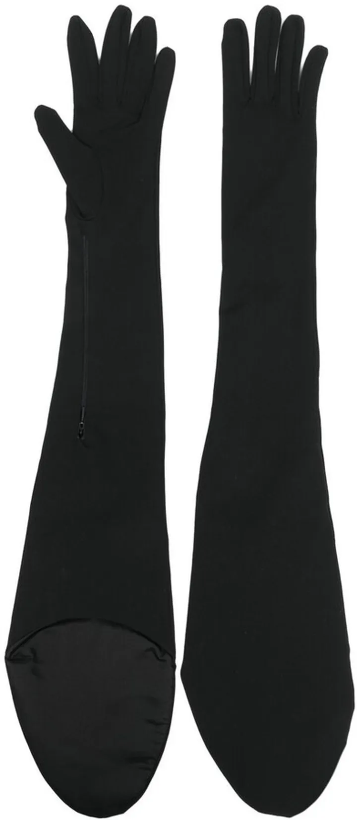 Zipped Elbow-Length Gloves