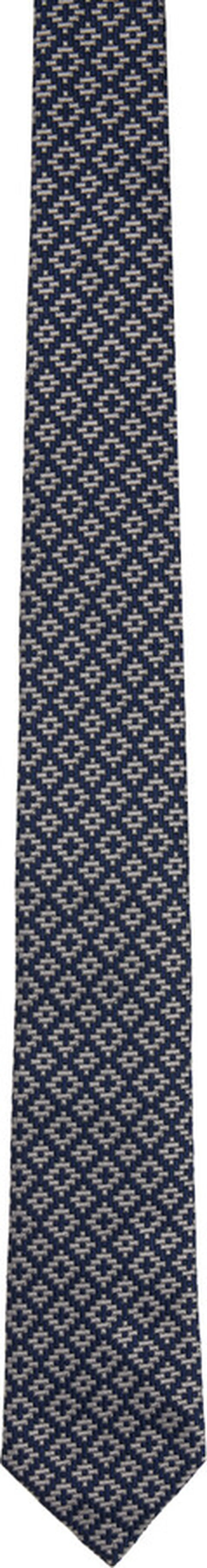 ZEGNA Navy & Gray Jacquard Tie