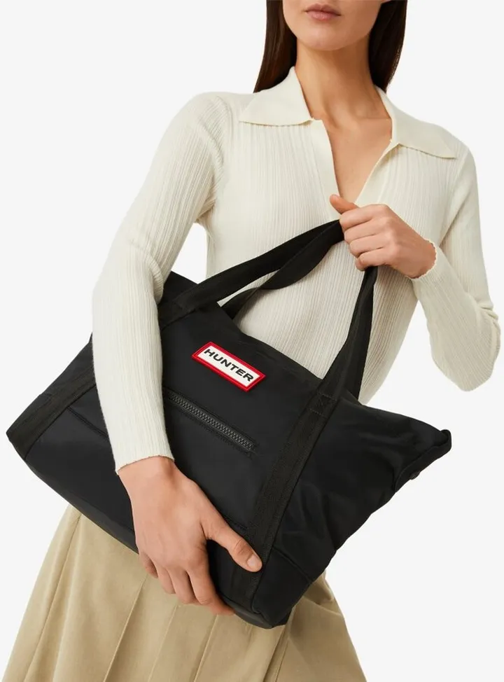 Nylon Medium Top Clip Tote Bag