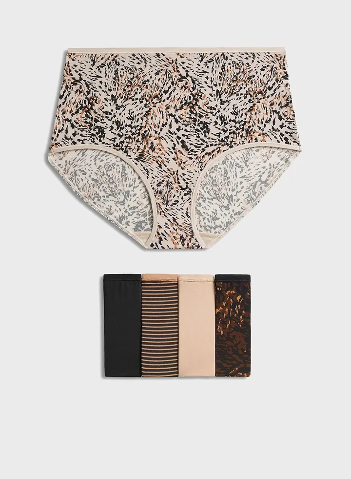 5 Pack No Vpl Animal Print High Leg Knickers