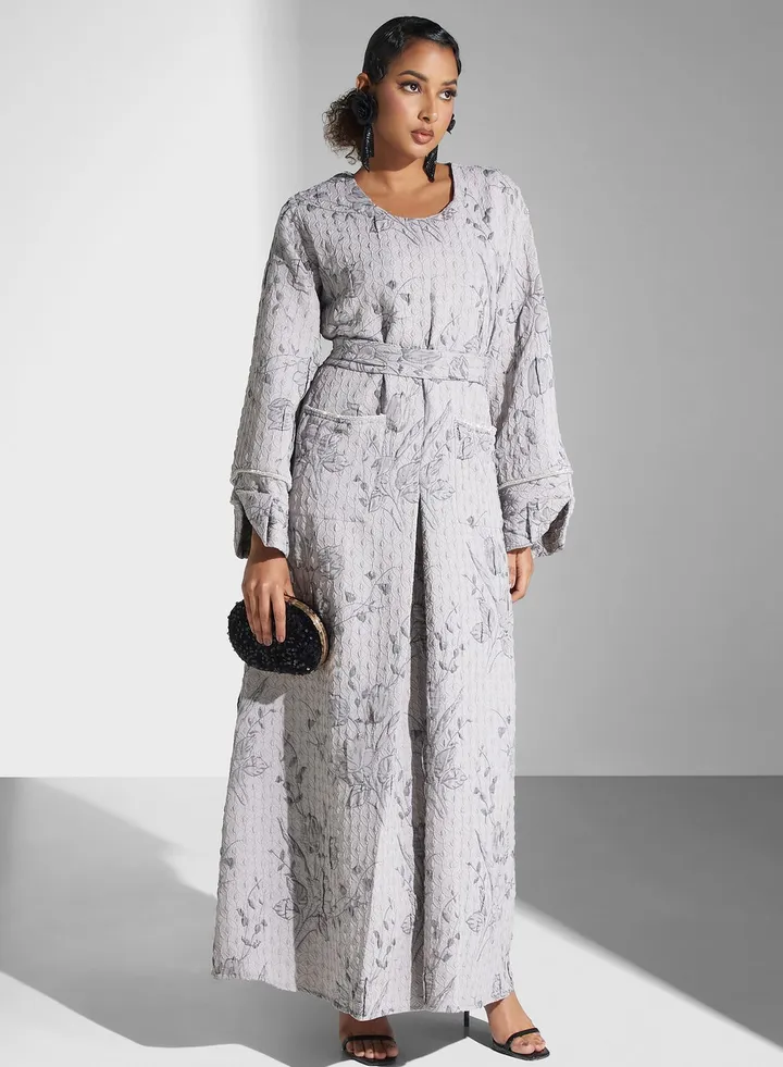 Embroidered Pocket Detail Dress
