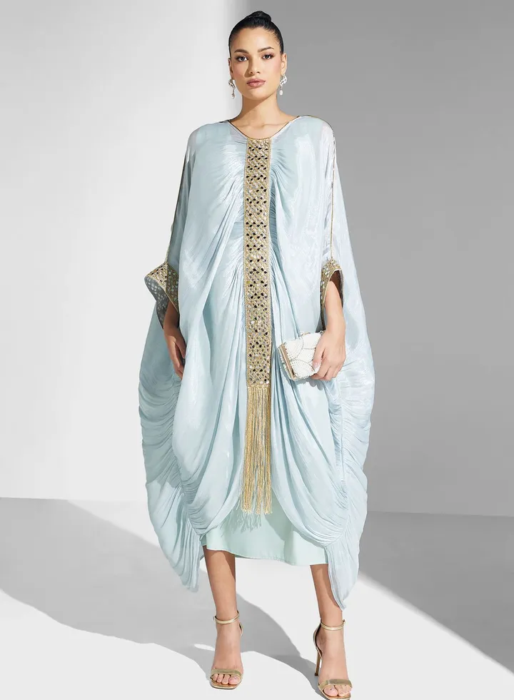 Embellished Ruched Dress
