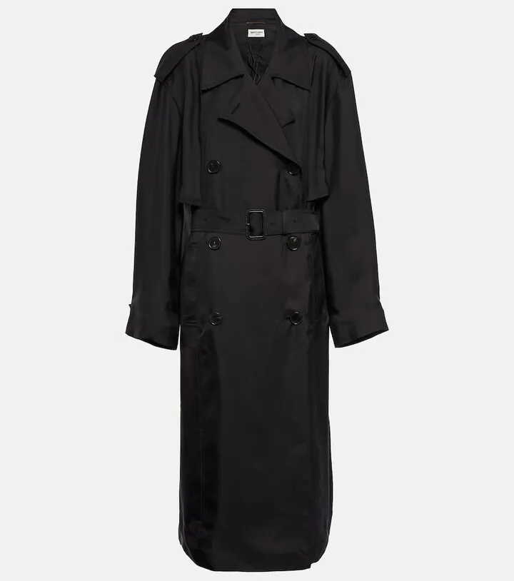 Satin trench coat