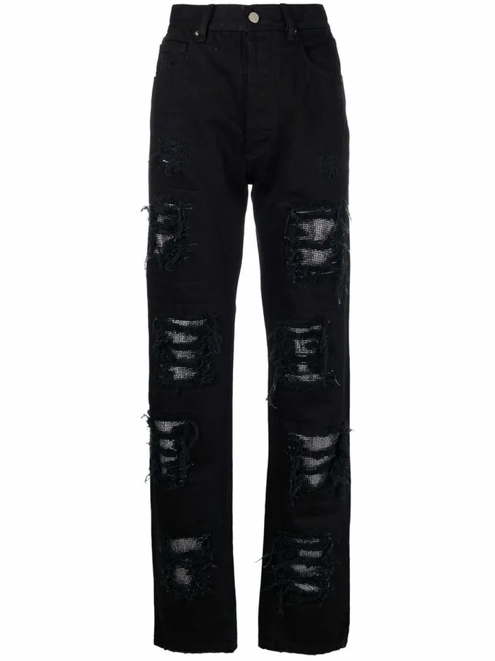 Crystal-Detail Destroyed Jeans