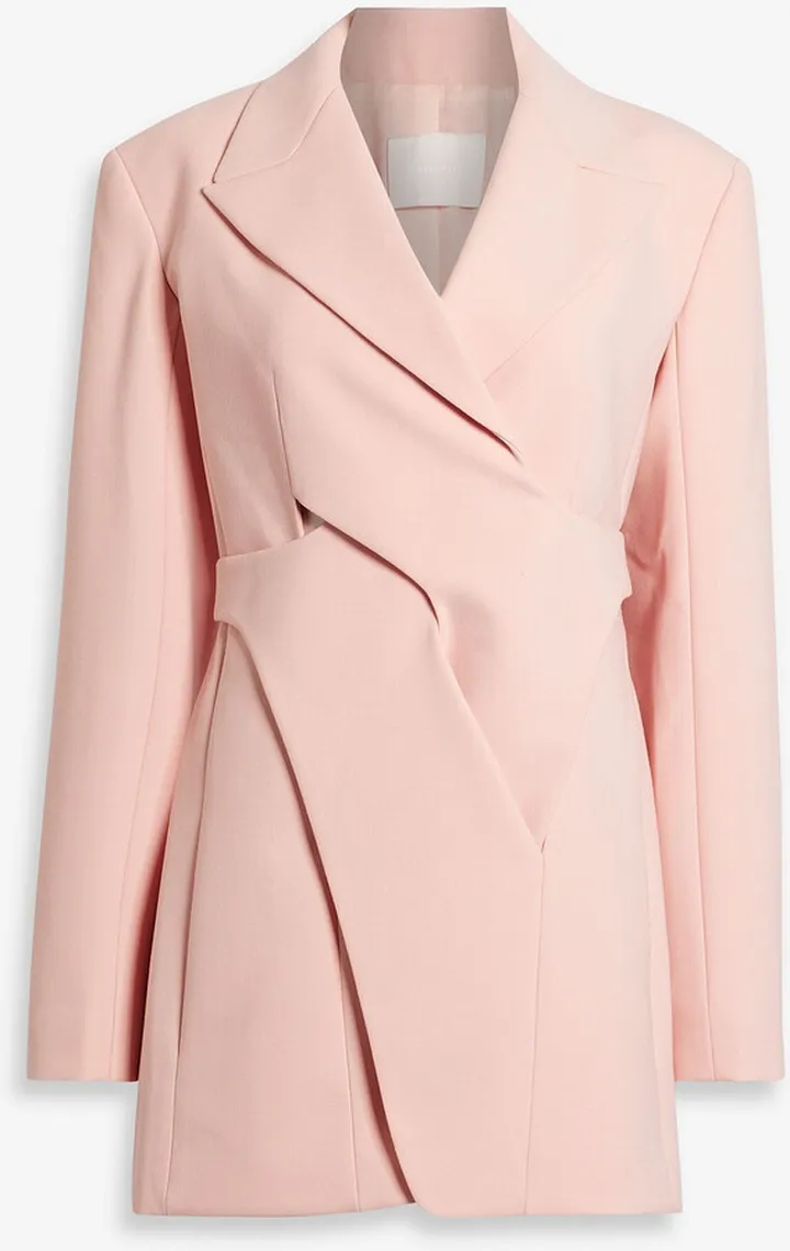 Wrap-effect crepe mini dress