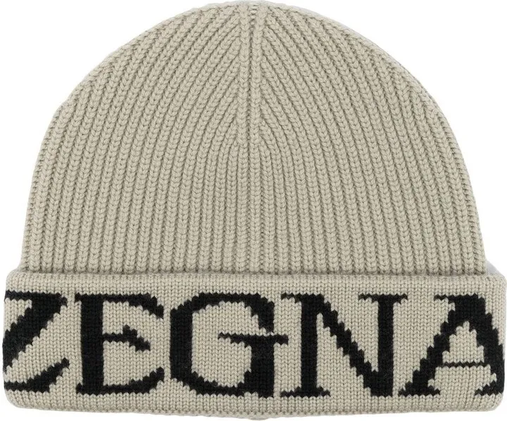 Logo Knit Wool Beanie