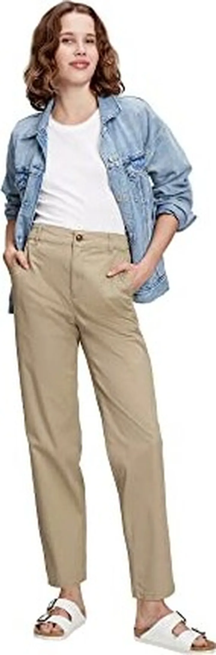 GAP Womens High Rise Girlfriend Khakis