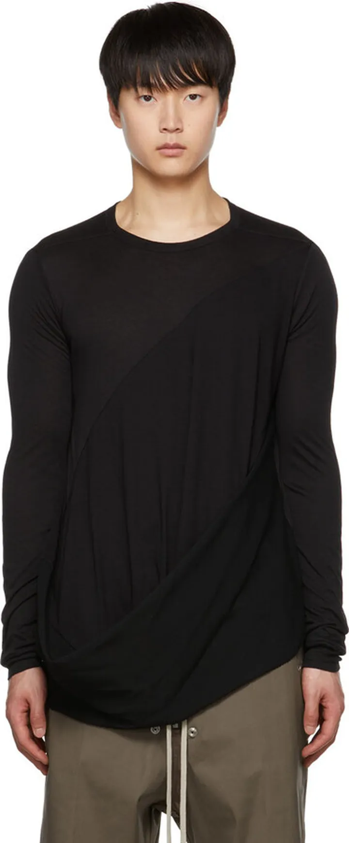 Rick Owens Black Inhuman Long Sleeve T-Shirt