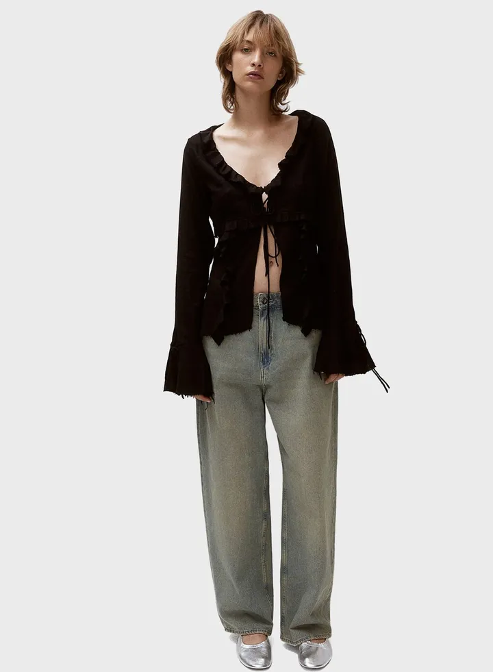 Ruffled Drwastring Top
