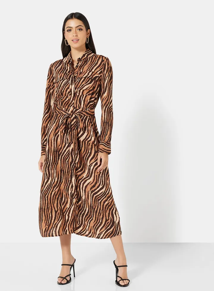 Tiger Print Long Dress
