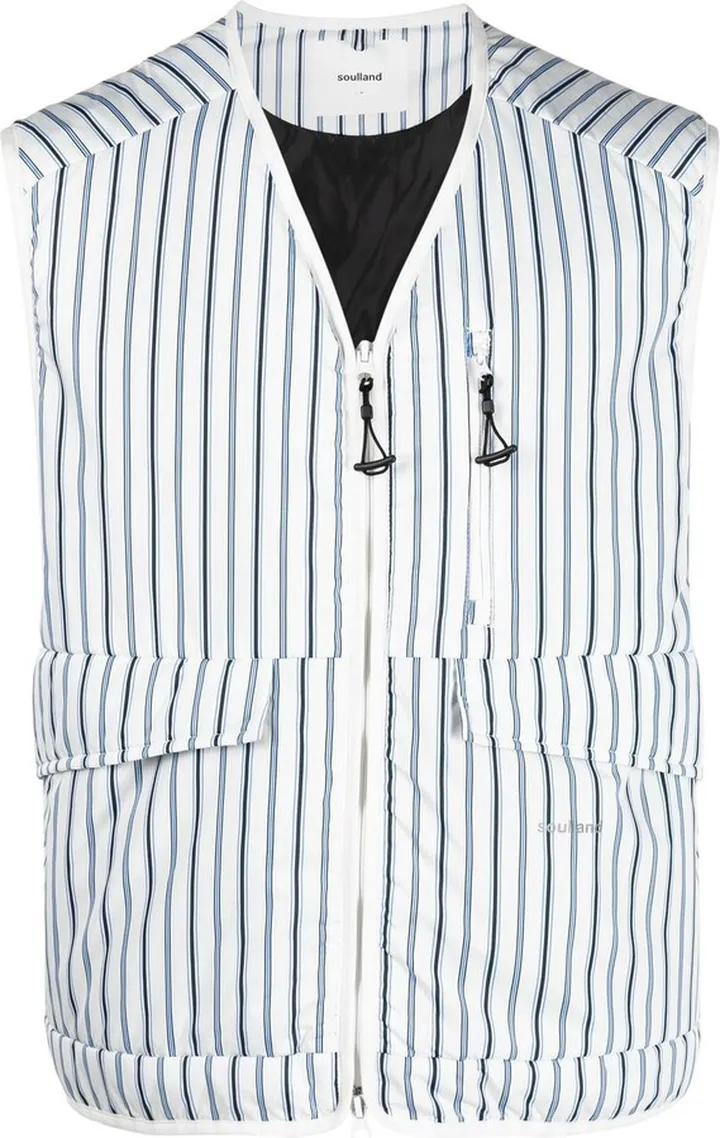 Clay stripe-pattern vest