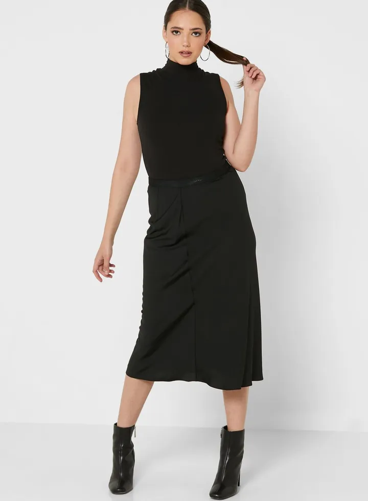 Pleated Midi Skirt