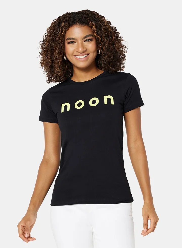 Women's Noon Merchandise T-Shirts with Logo Print