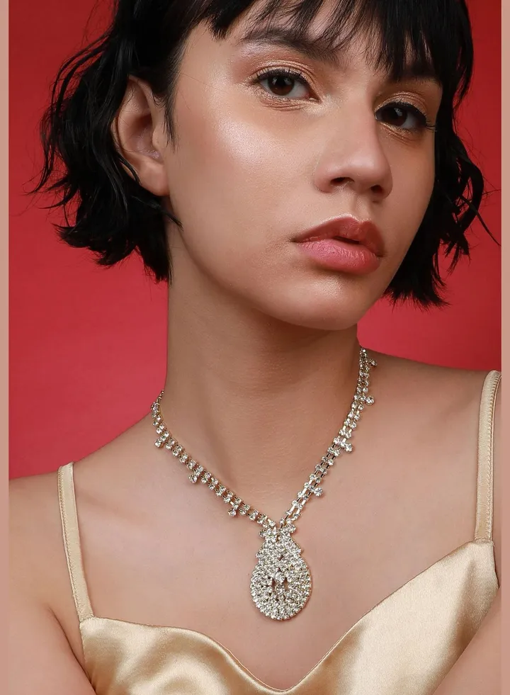 Gold Plated Designer Western Wear Necklace For Women