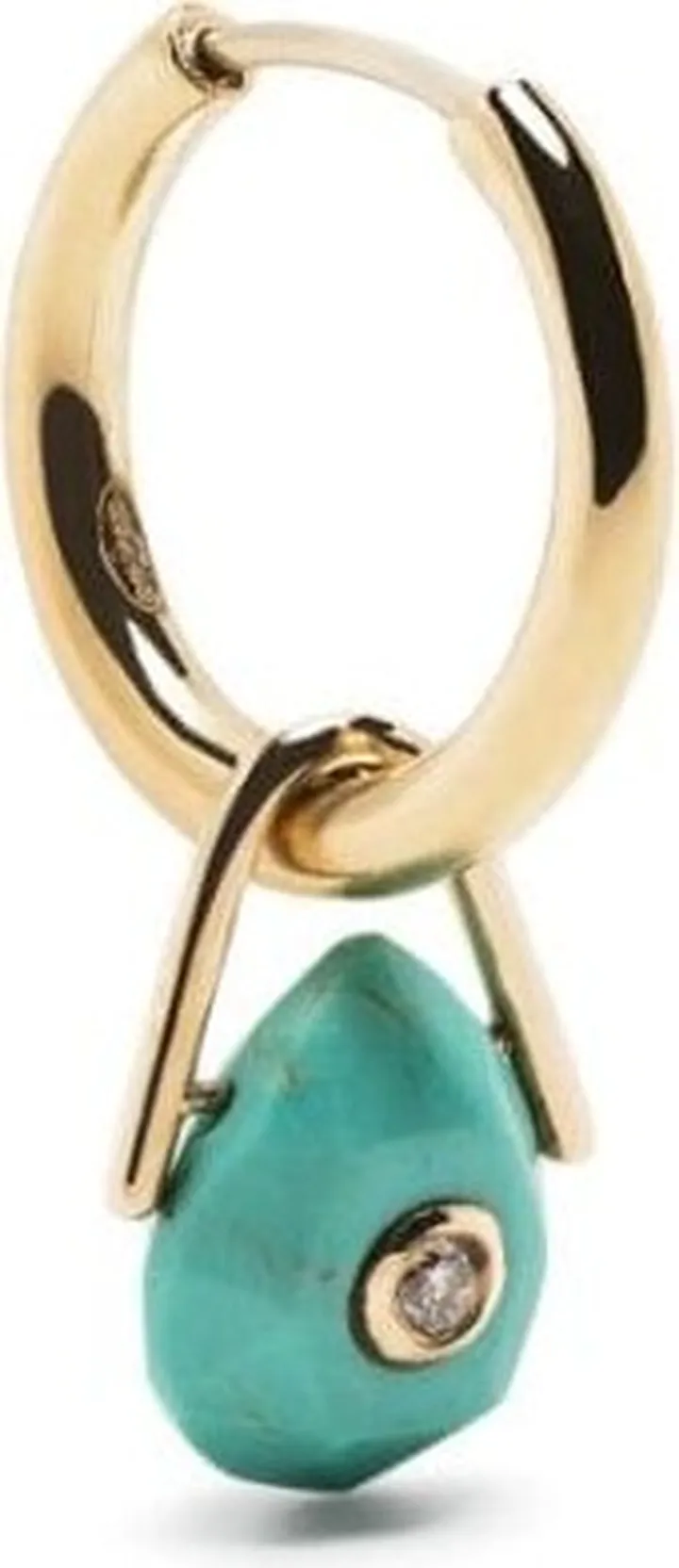 9kt yellow gold Orso turquoise and diamond drop earring