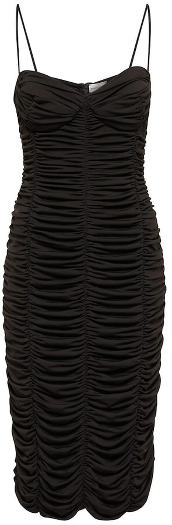Ruched bustier midi dress