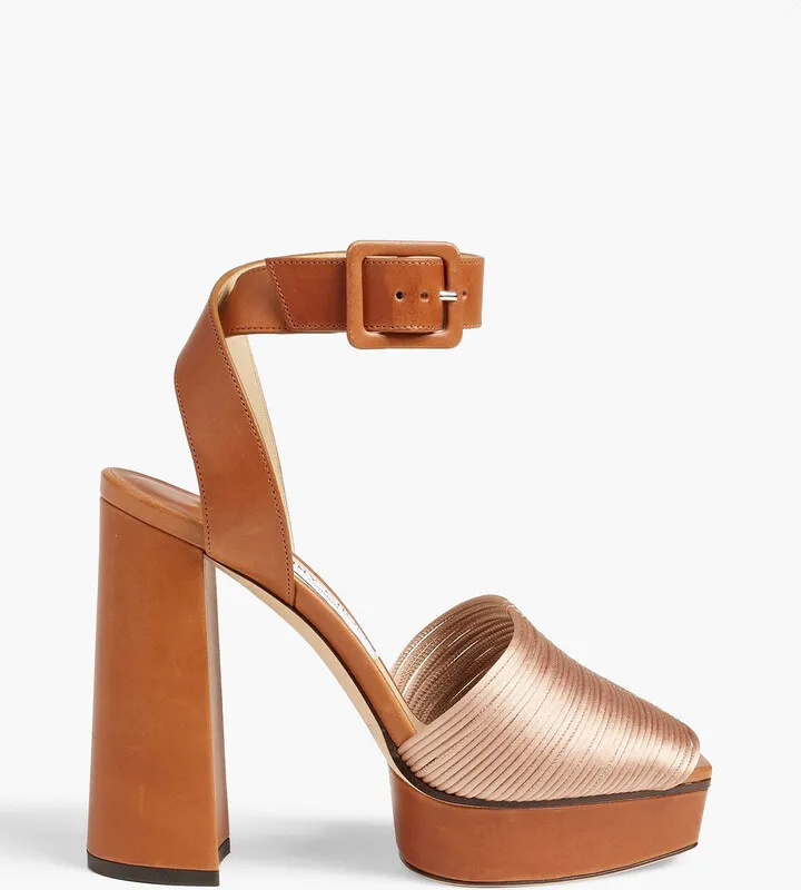 Baja 125 satin and leather platform sandals