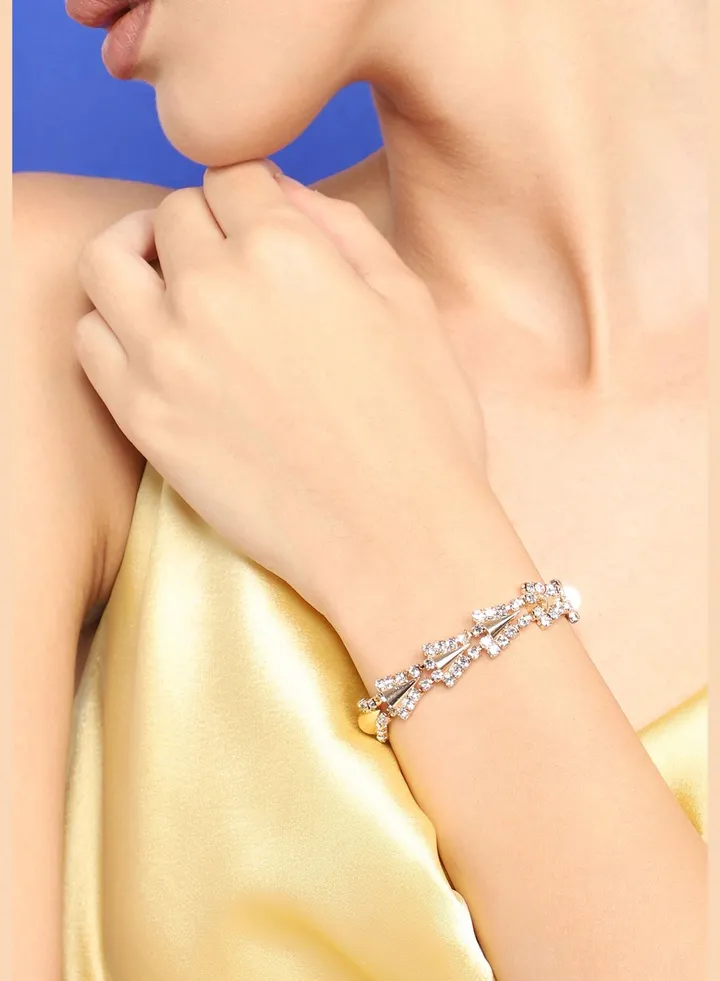 Gold Plated Party Rhinestones Bracelet For Women