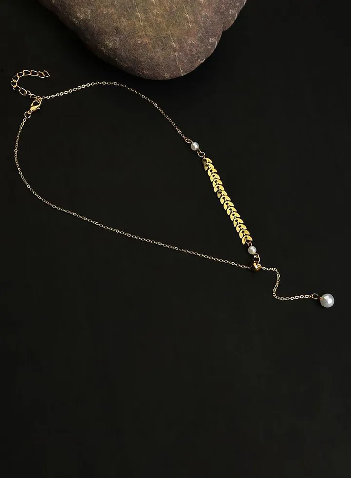 Gold Plated Pearl Beaded Necklace