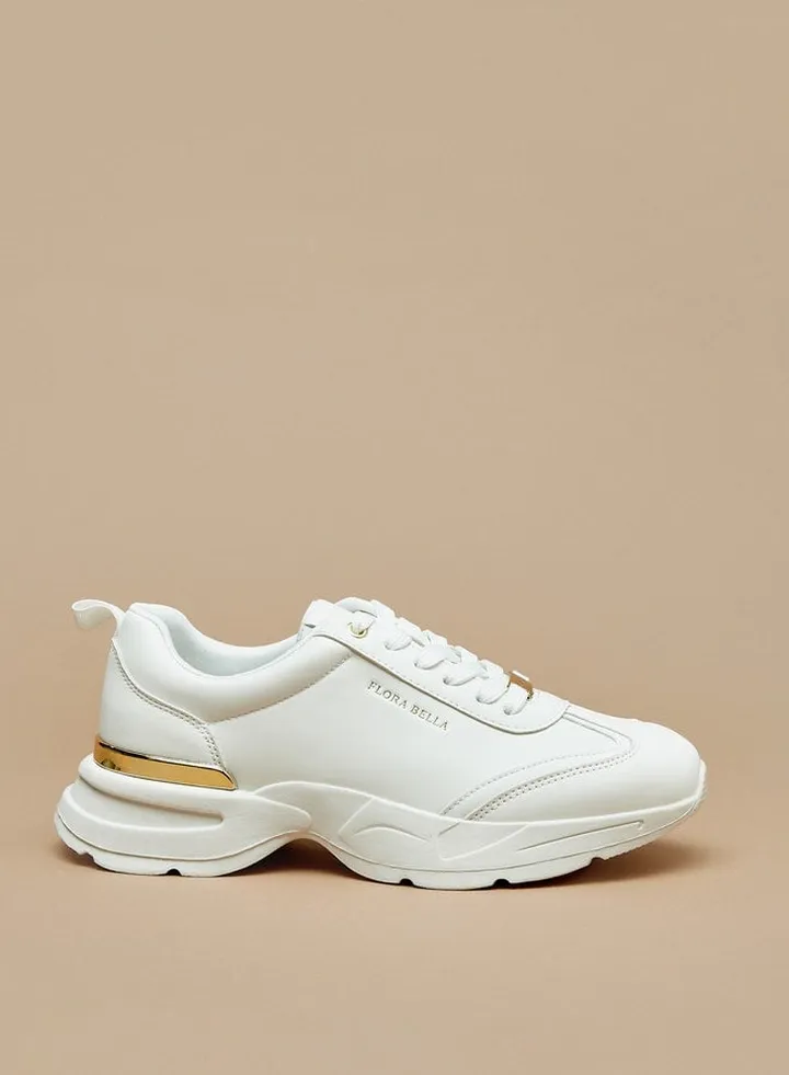 Women Panelled Low Ankle Sneakers with Lace-Up Closure