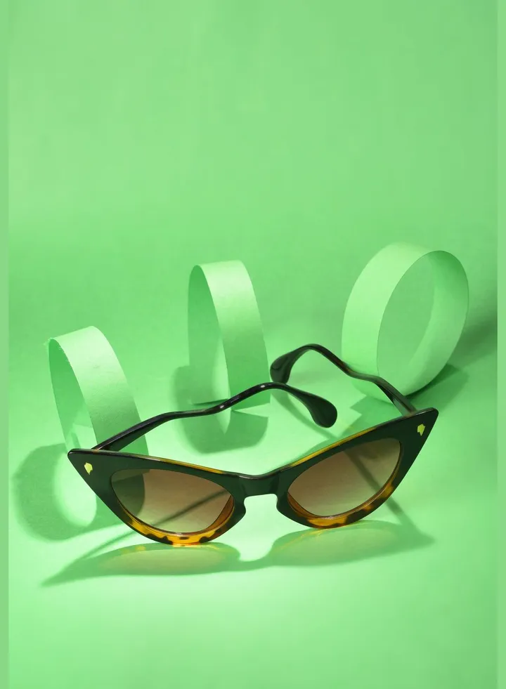 Women Brown Lens Brown Cateye Sunglasses