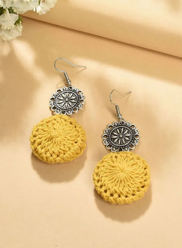 Silver Plated Designer Drop Earring