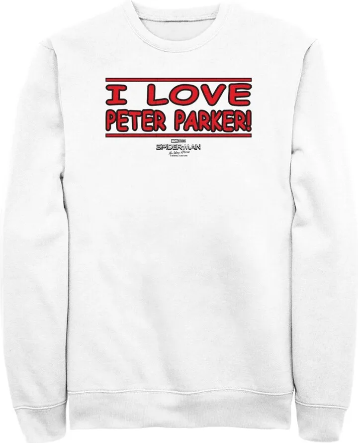 Men's Marvel Spider-Man: No Way Home I Love Peter Parker Sweatshirt - White - 2X Large