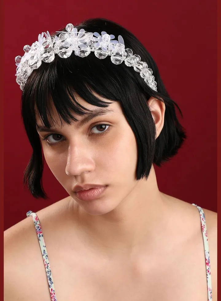 Gold Plated Designer Stone Western Wear Hair Band For Women