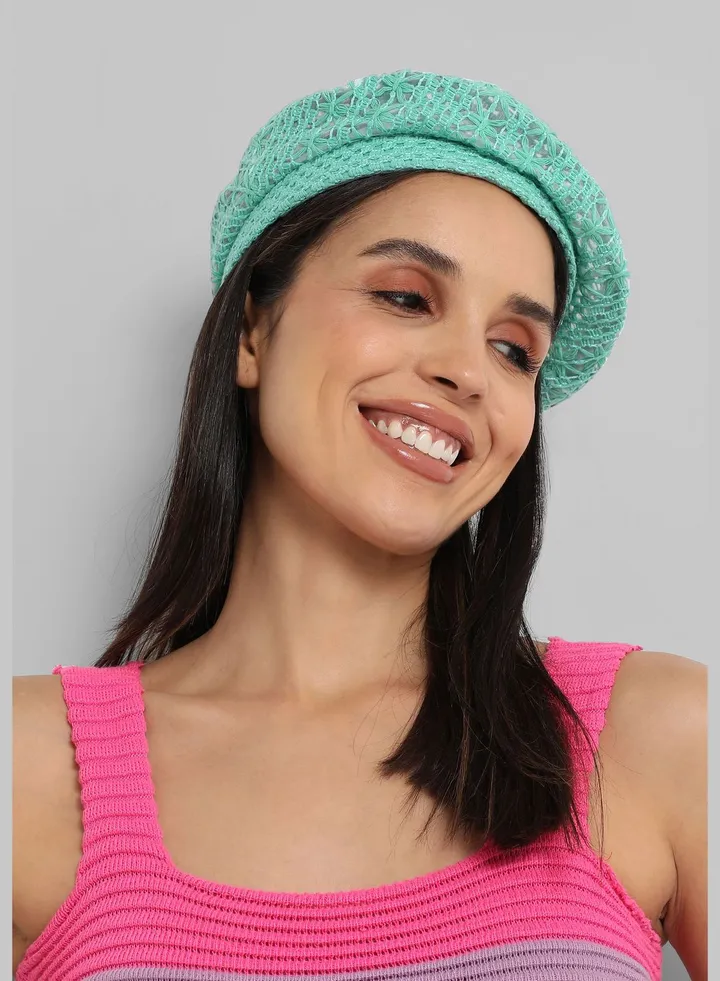 Casual Solid Blended Fabric Beret Cap For Women