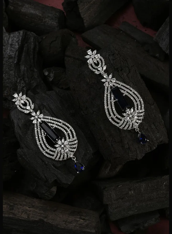 American Diamond Silver Plated Earring