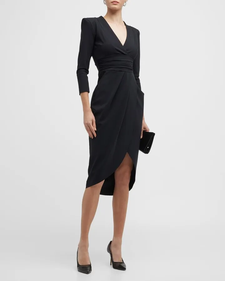 Verilla Draped High-Low Sheath Dress