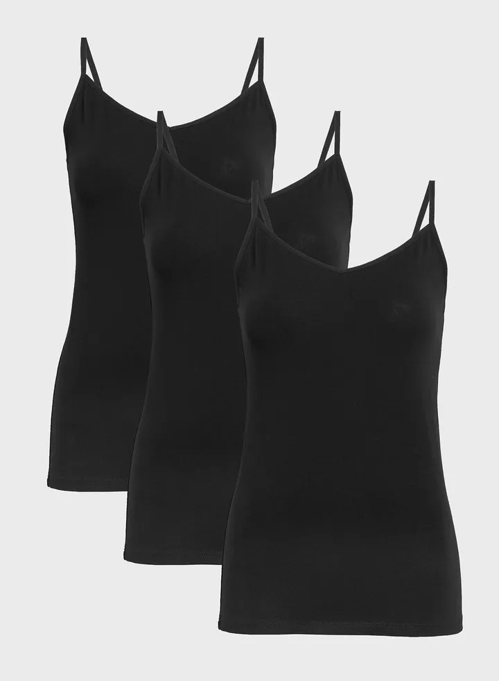 3 Pack Cotton Rich Strappy Vest