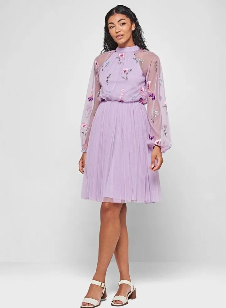 Embroidered Floral Dress