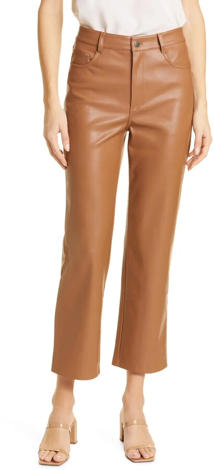 Hanie Faux Leather Ankle Pants