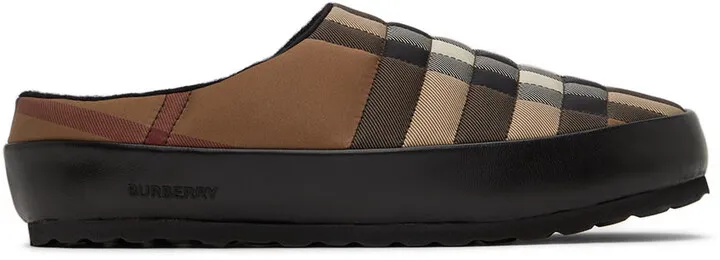 Burberry Brown & Beige Northaven Check Slippers
