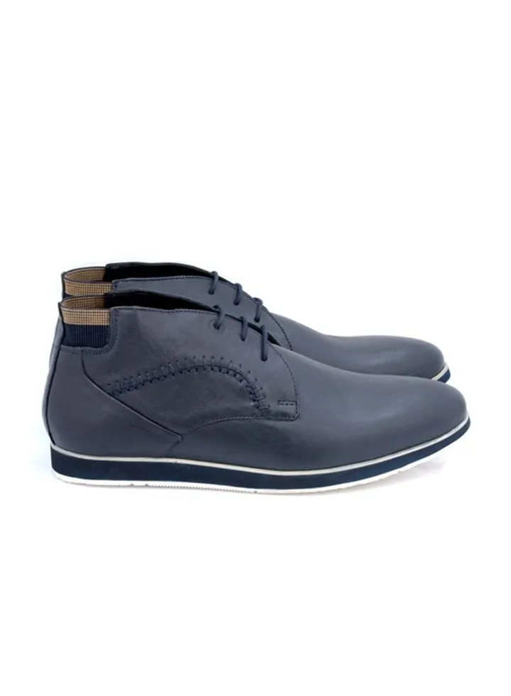 Men's Ruosh Oxford Derby Lace up Comfort Blue Leather Occasion Party Casual Wear Italian Design Premium Shoes