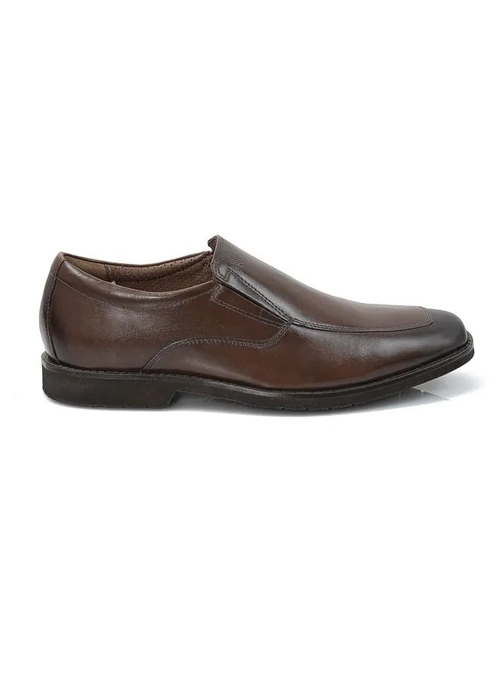 Men's Clark Slip On Oxford Brown Leather Office Formal Casual Occasion Party Wear Shoes