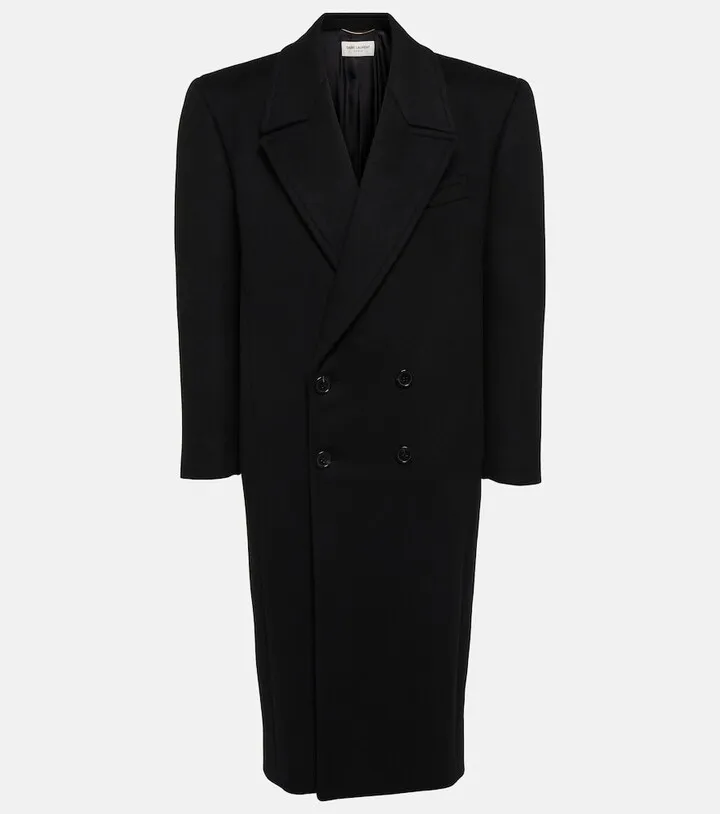 Double-breasted cashmere coat