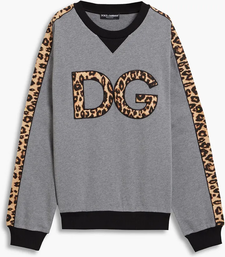 Leopard-print French cotton-terry sweatshirt