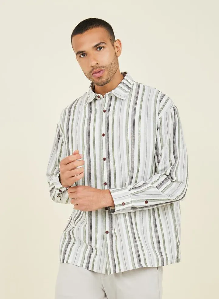 Premium Cotton Striped Oversized Woven Shirt