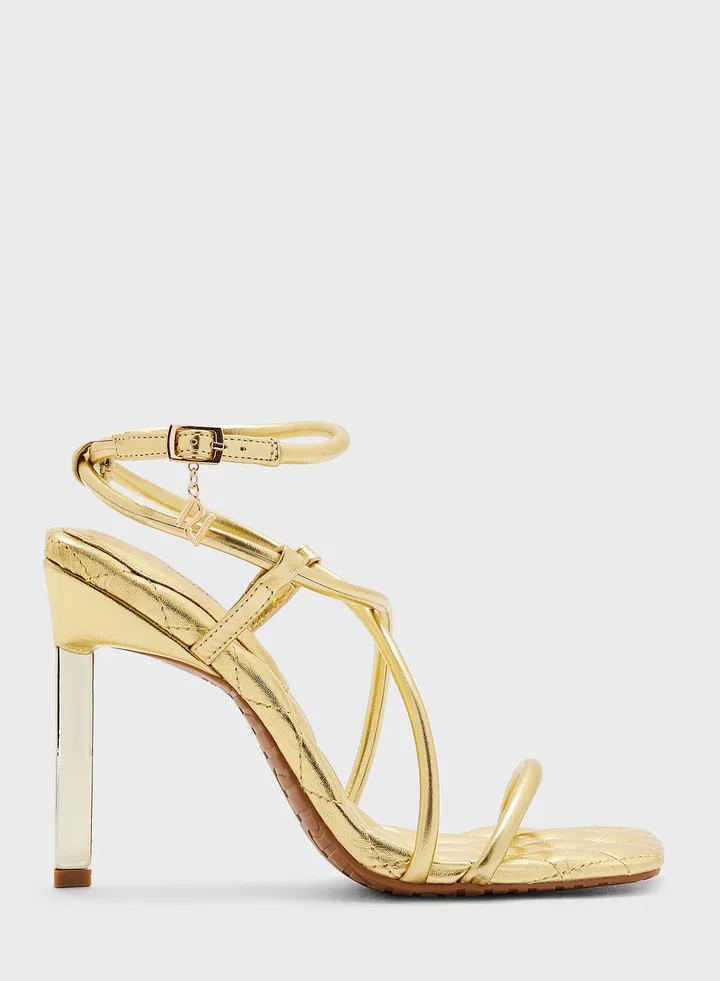 Metal Heel Barely There Sandals