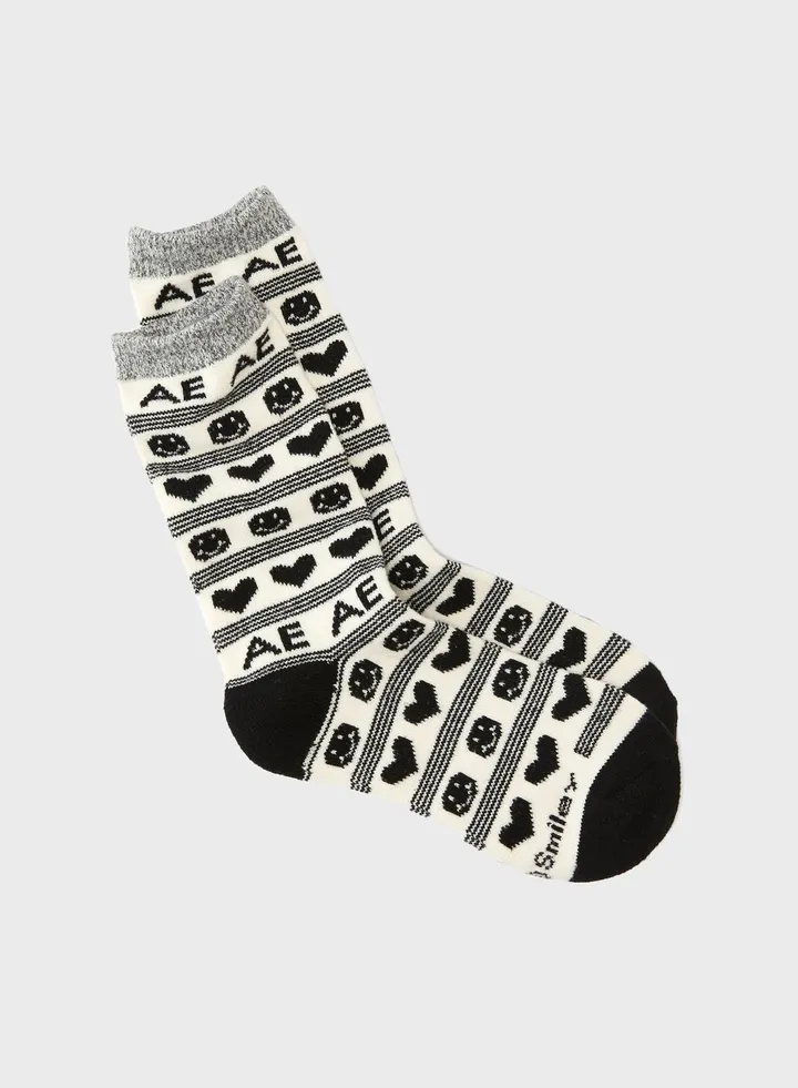 Heart Printed Crew Socks