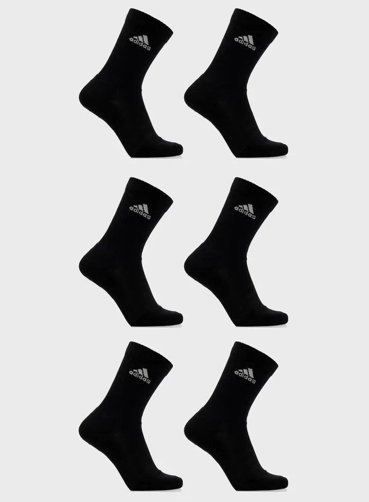 6 Pack Cushioned Crew Socks