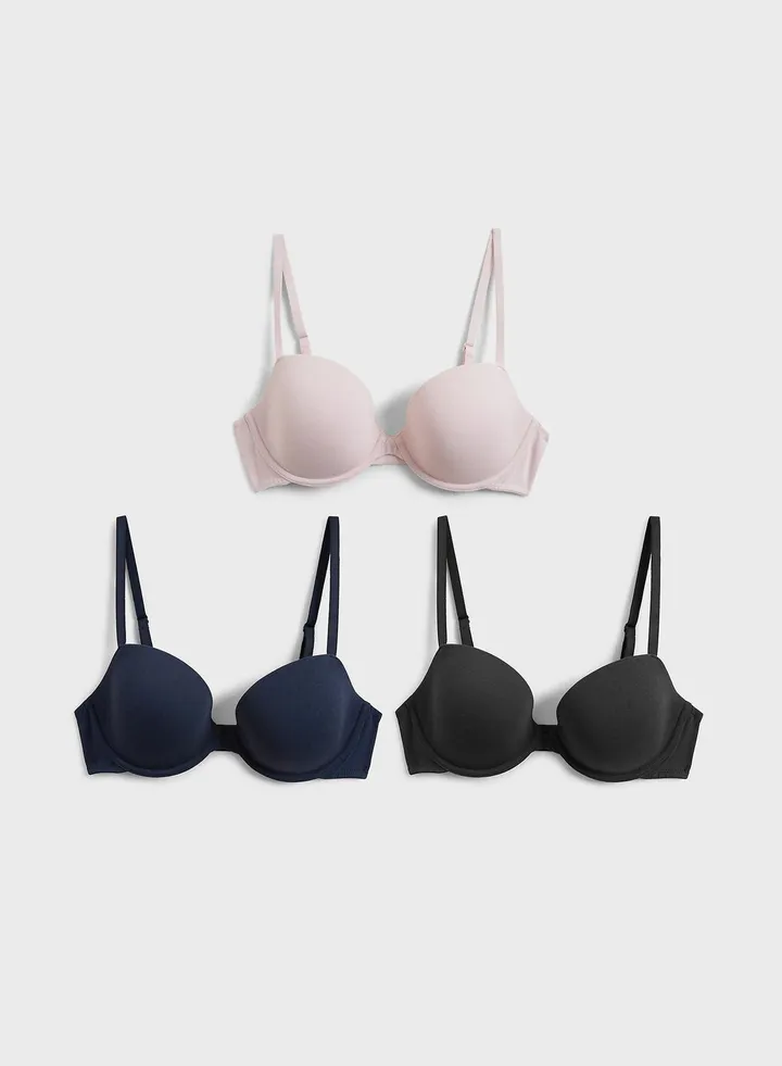 3 Pack Wired Balcony Bra