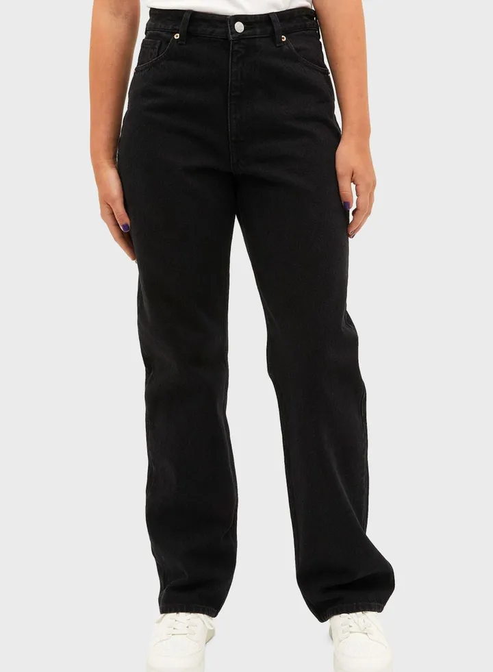 High Waist Straight Jeans